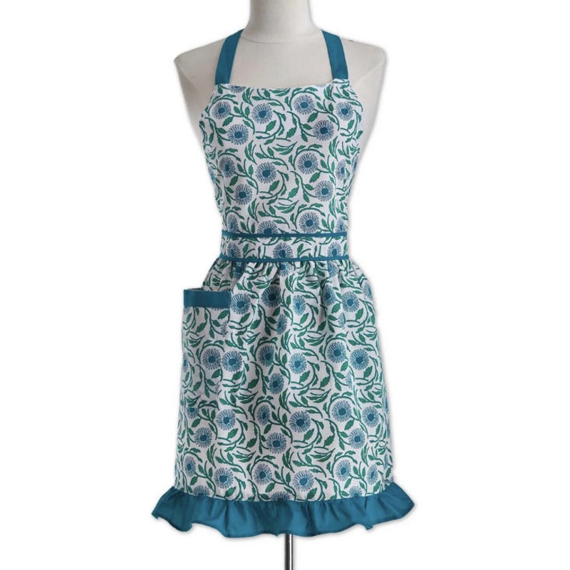 Flower Grove Apron Blue
