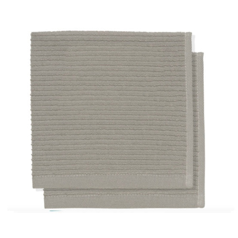 Grey Ripple Dishcloth 2/set