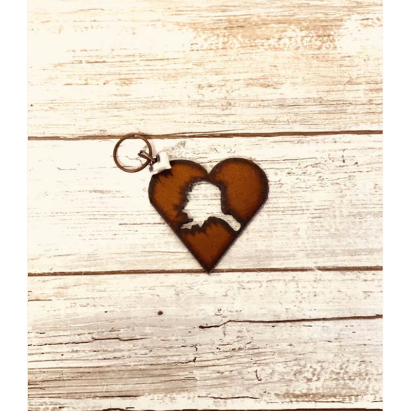Heart w/Alaska Cutout Key Chain