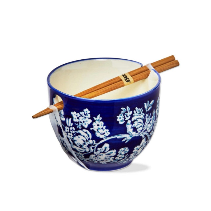 Lisbon Floral Noodle Bowl S/2 Blue