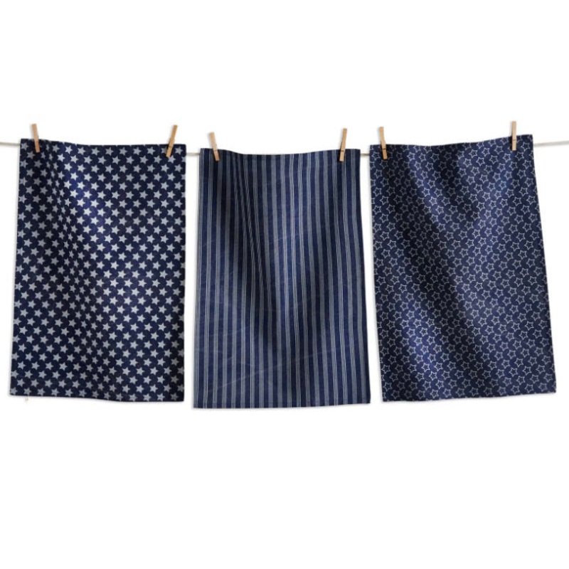Stars & Stripes Dishtowel S/3 Blue