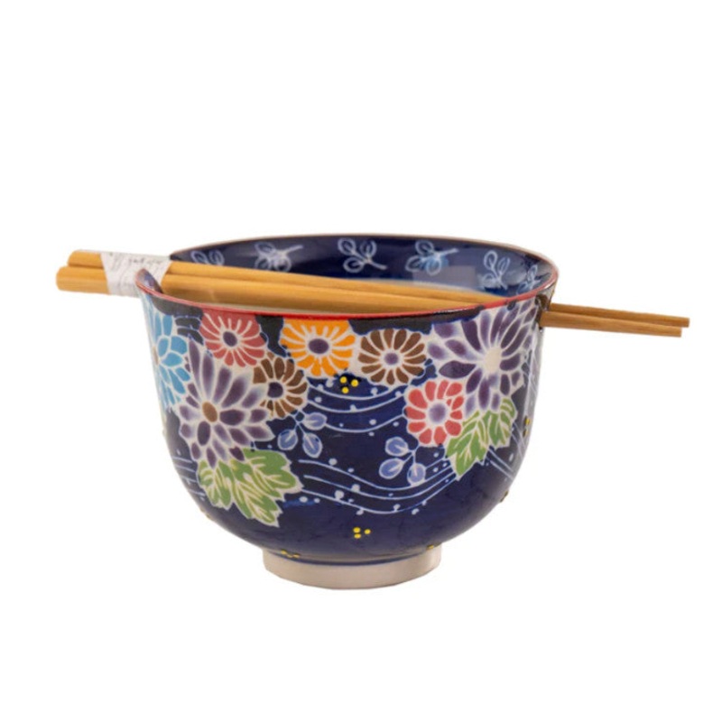 18oz Floral Mix Bowl w/ Chopsticks