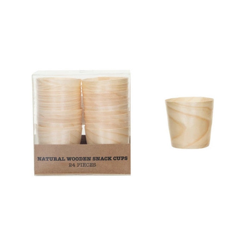 4oz Wood Snack Cups, qty 24