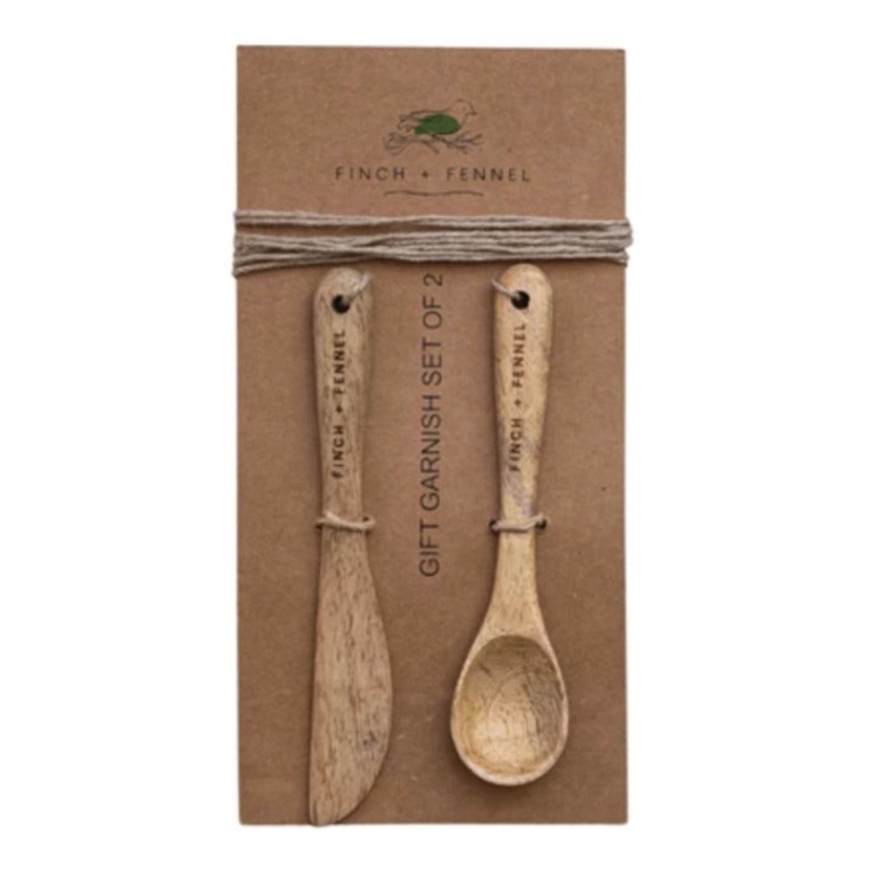 Mango Wood Spoon and Canape Knife