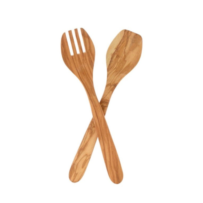 13" Olive Wood Salad Tong Set/2
