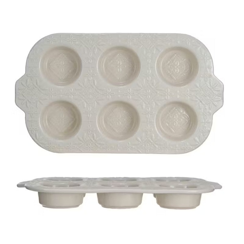 Embossed Stoneware Muffin Pan