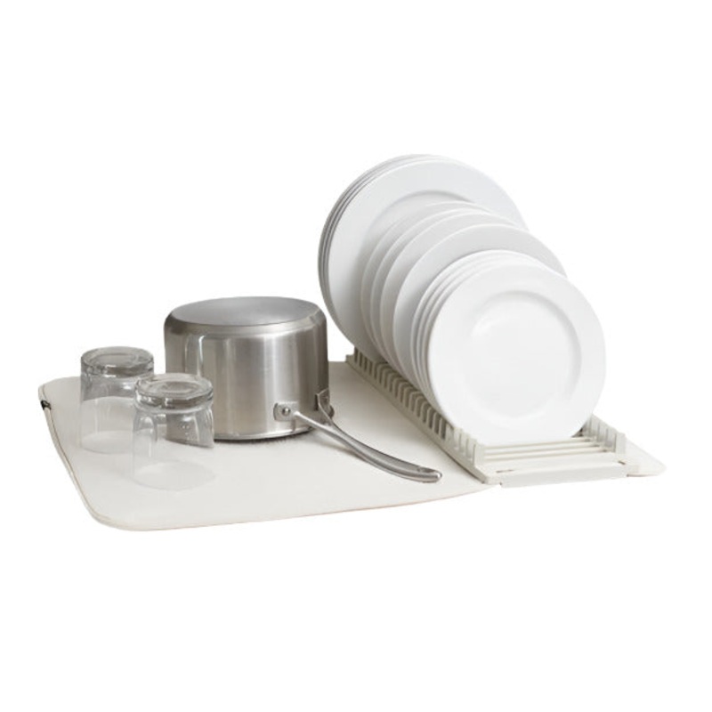 Linen Udry Dish Rack with Drying Mat