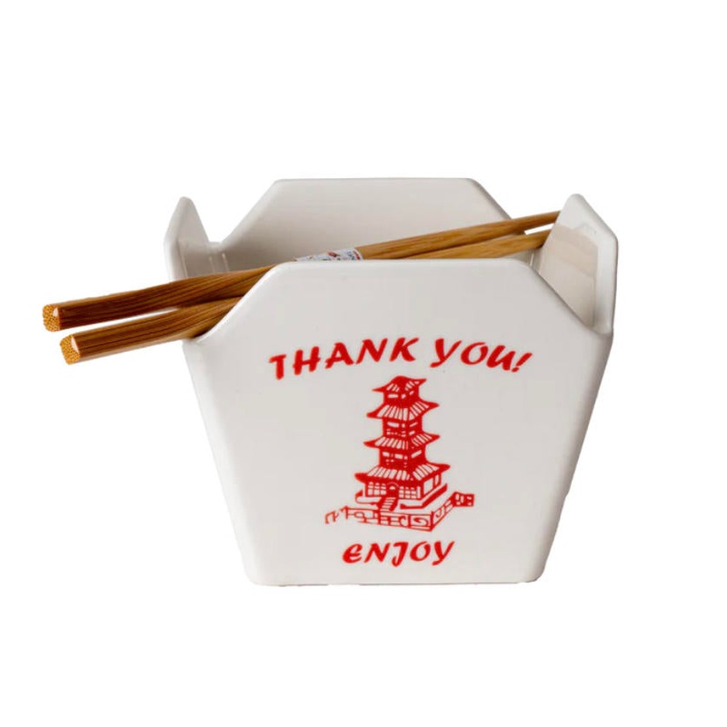 Pagoda Takeout Box With Chopsticks