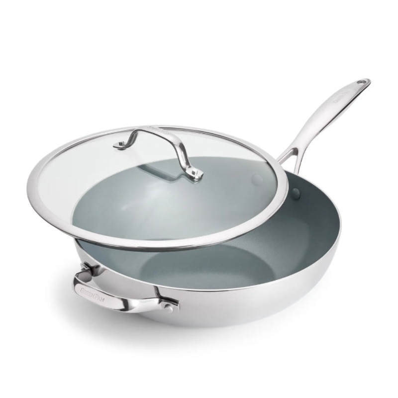 Valencia Pro Ceramic 12" Wok w/ Lid & Helper Handle