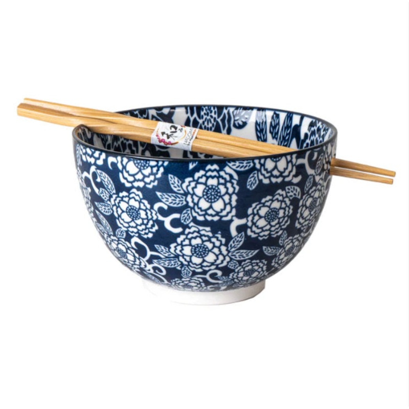 20oz Botan Flower Bowl w/ Chopsticks