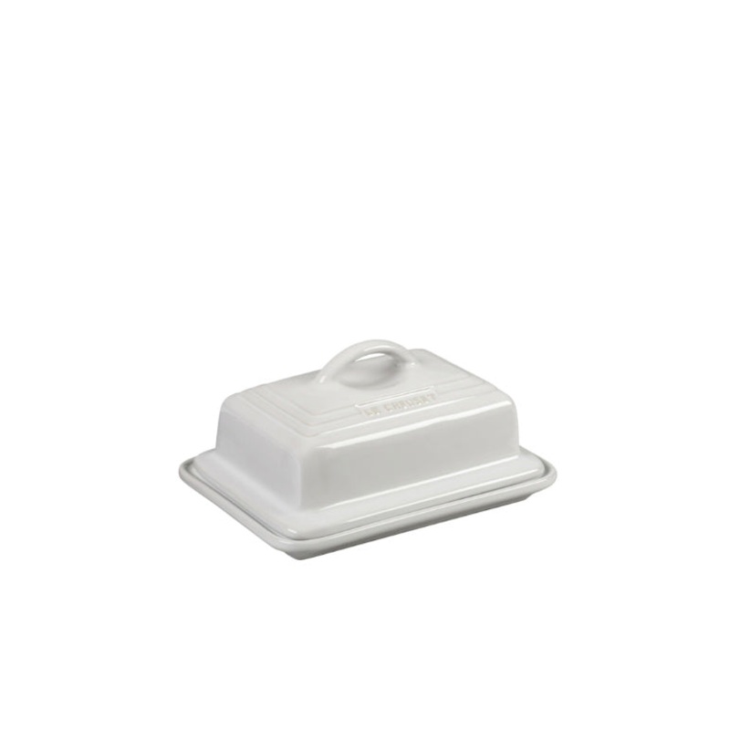 6.75" x 5" x 3.5" European Butter Dish - White