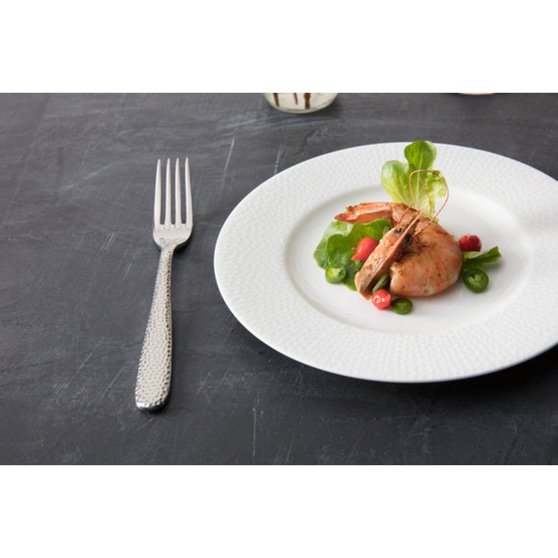 Amanda White Embossed Salad Plate 8.5"