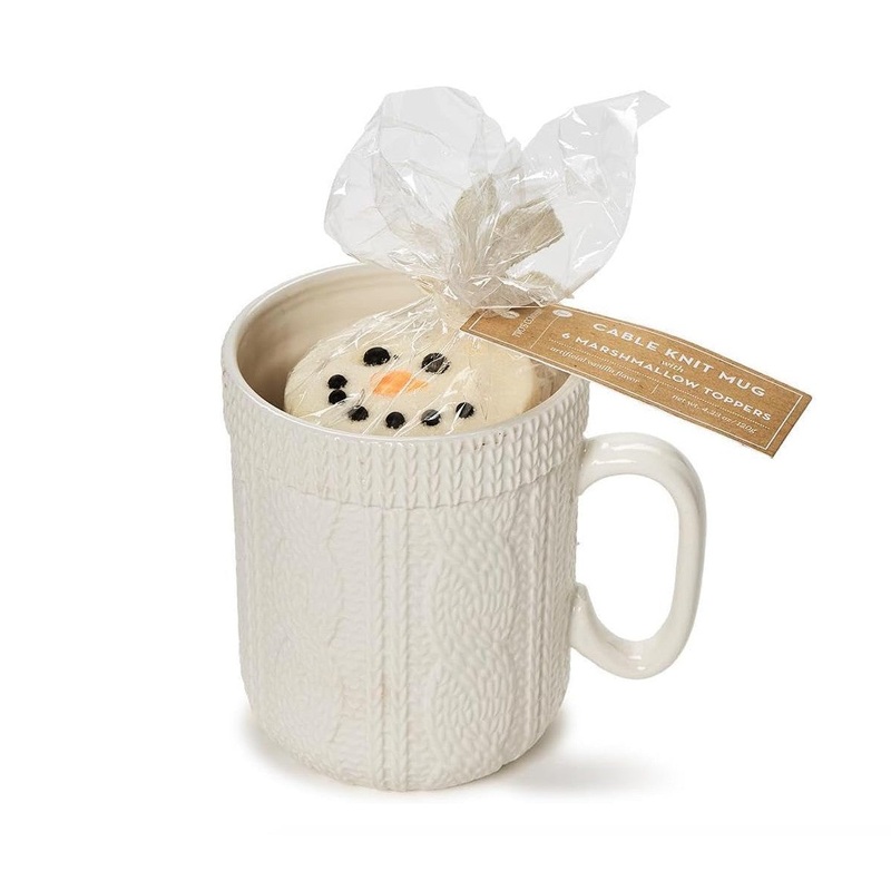 Cable Knit Mug w/Snowman Marshmallow Topper
