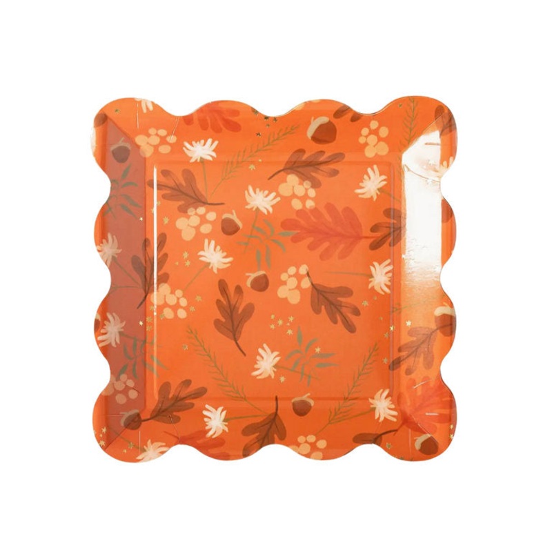 Harvest Foliage Wave Paper Plate