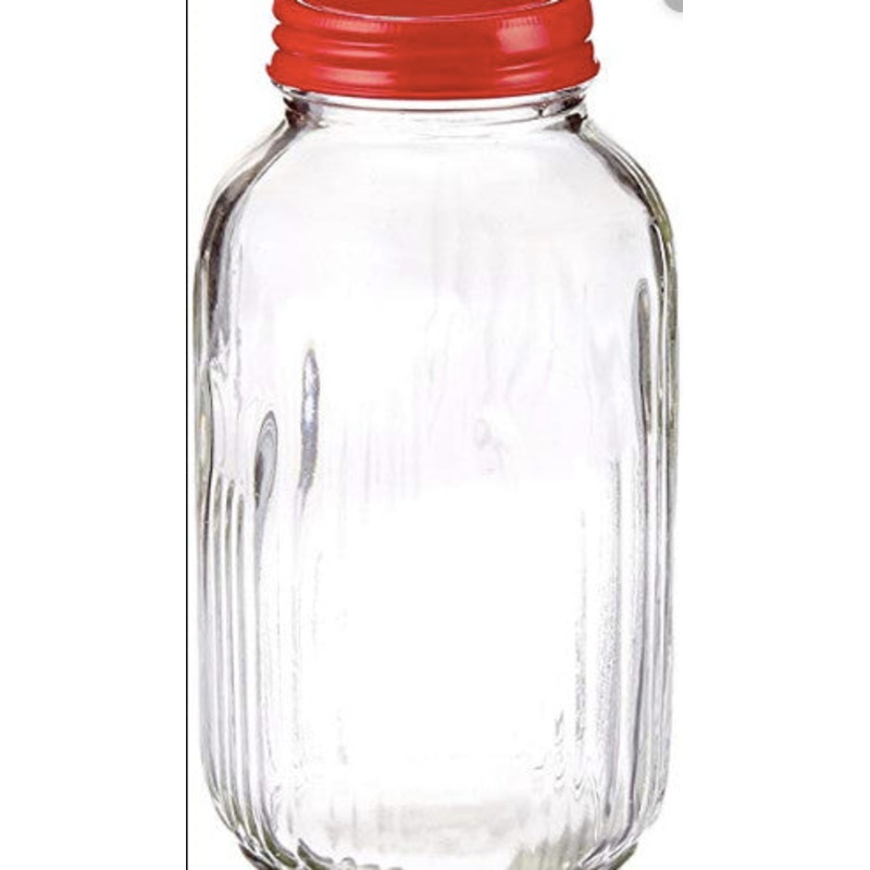Large Red Vintage Glass Jar