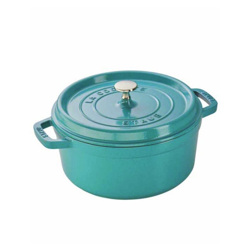 Staub 4 QT Round Cocotte Turquoise