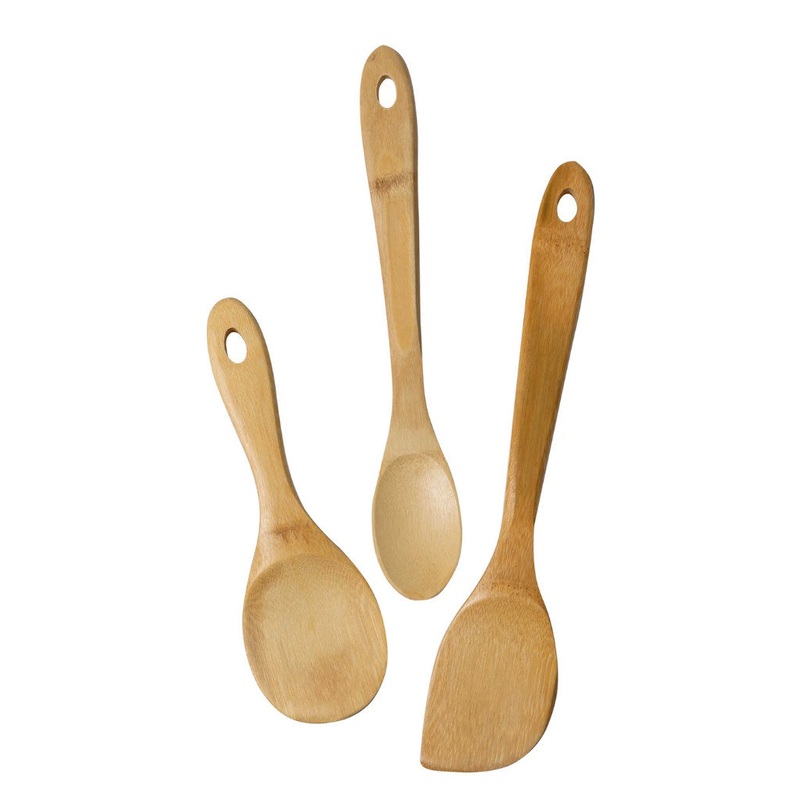 3 pc Bamboo Wok Utensil Set