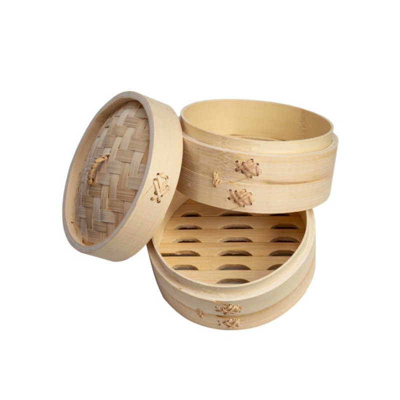 6" Bamboo Steamer Basket 2 Tier
