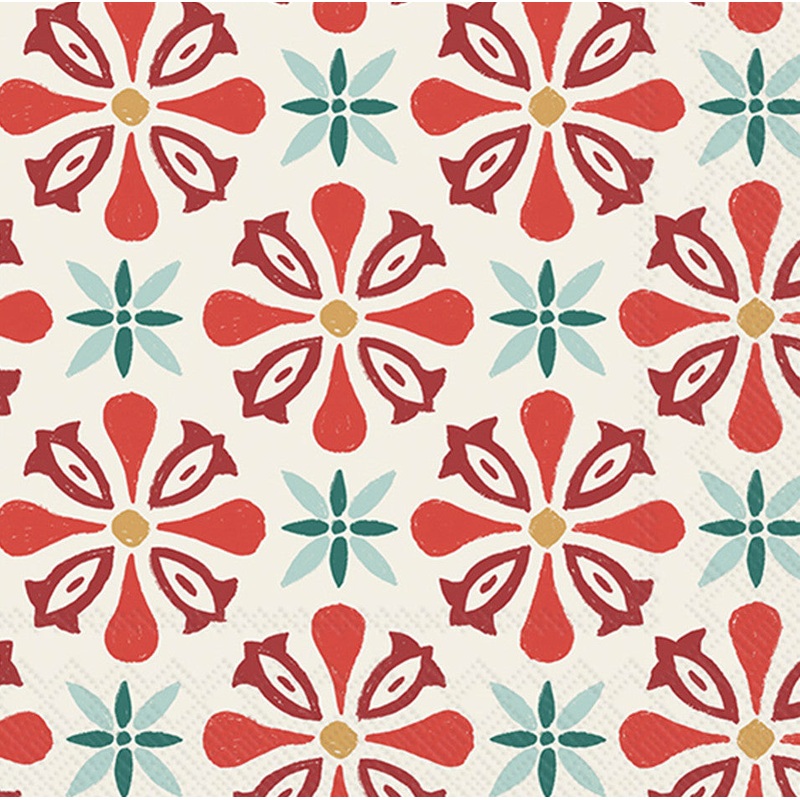 Cocktail Napkin Seasonal Star Pattern