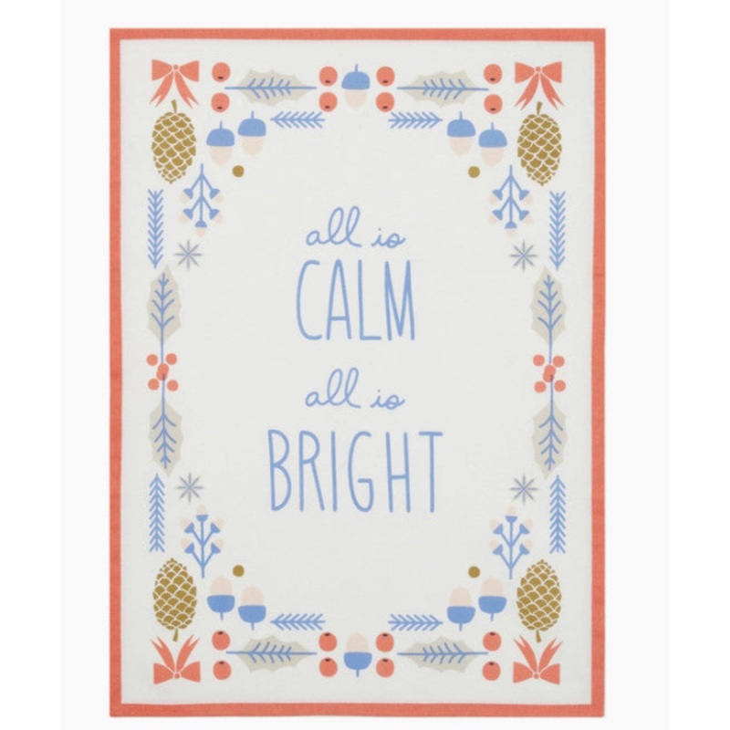 Festive Forage All is Calm Kitchen Towel