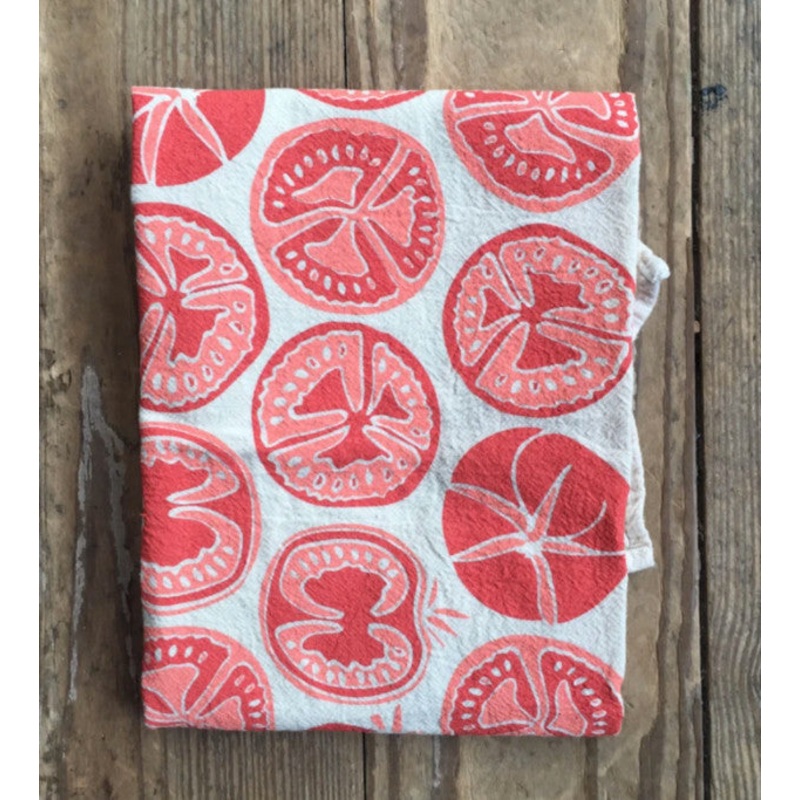 Tomato Flower Sack Tea Towel
