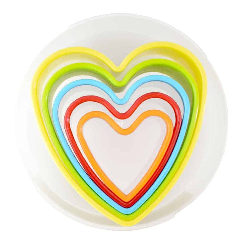 Colored Heart Cutters 5pc