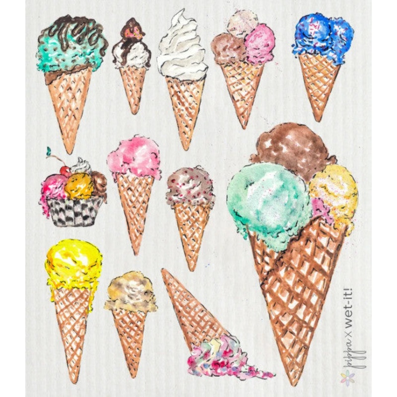 Ice Cream Cone Swedish Dishcloth