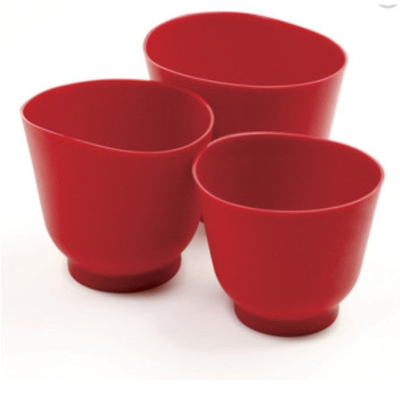--Red Silicone Bowls set of 3