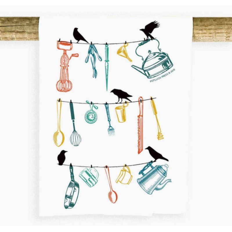 Utensils on Wire Towel