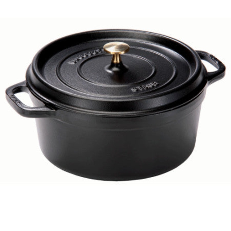 Black Matte 9 qt Round Cocotte