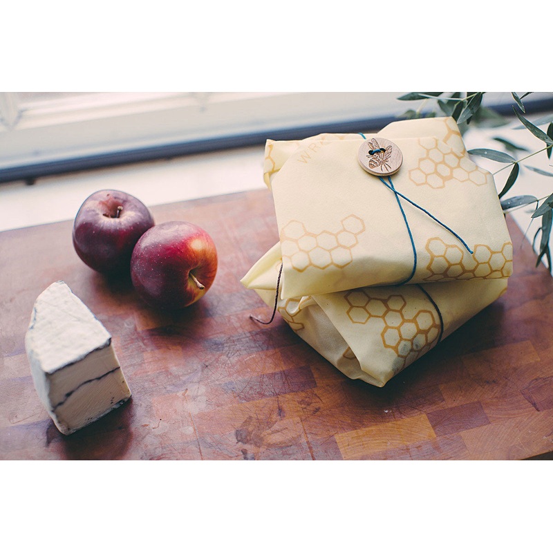 Sandwich Wrap w/Wooden Bee Button & Hemp Twine