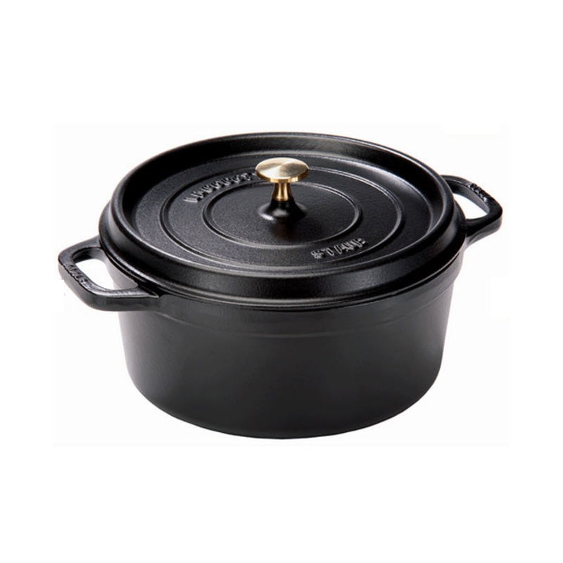 Staub Black Matte 7 QT Round Cocotte