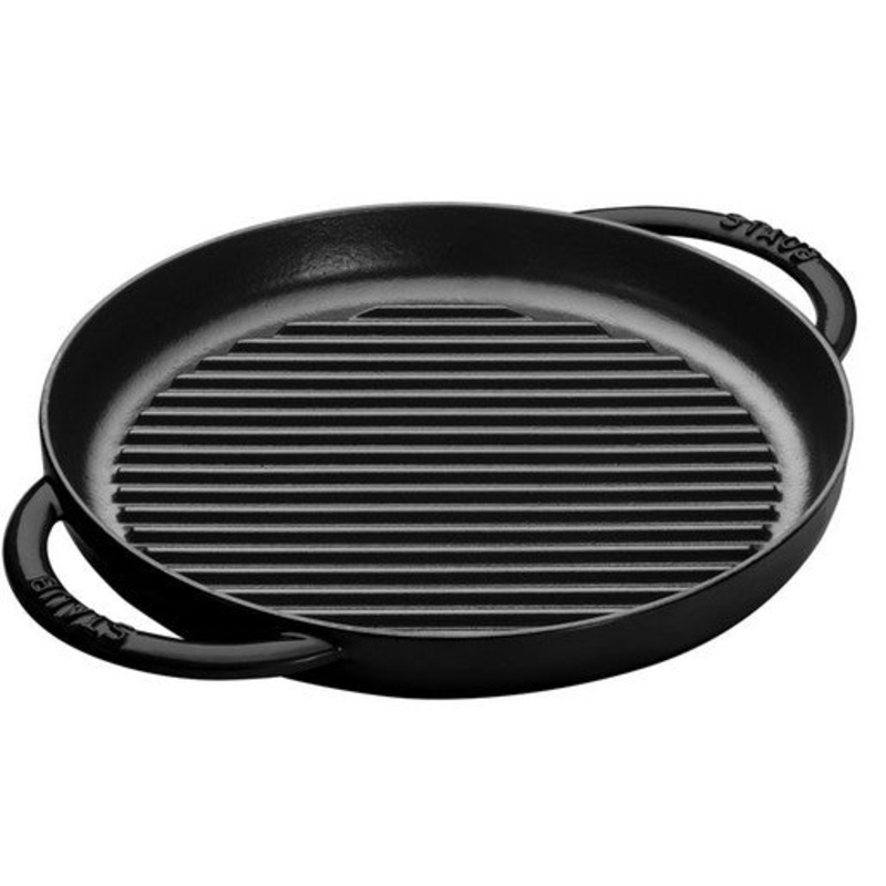 Staub Cast Iron 10" Round Grill Pan - Black Matte