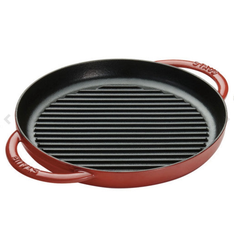 Staub Cast Iron 10" Round Grill Pan - Cherry