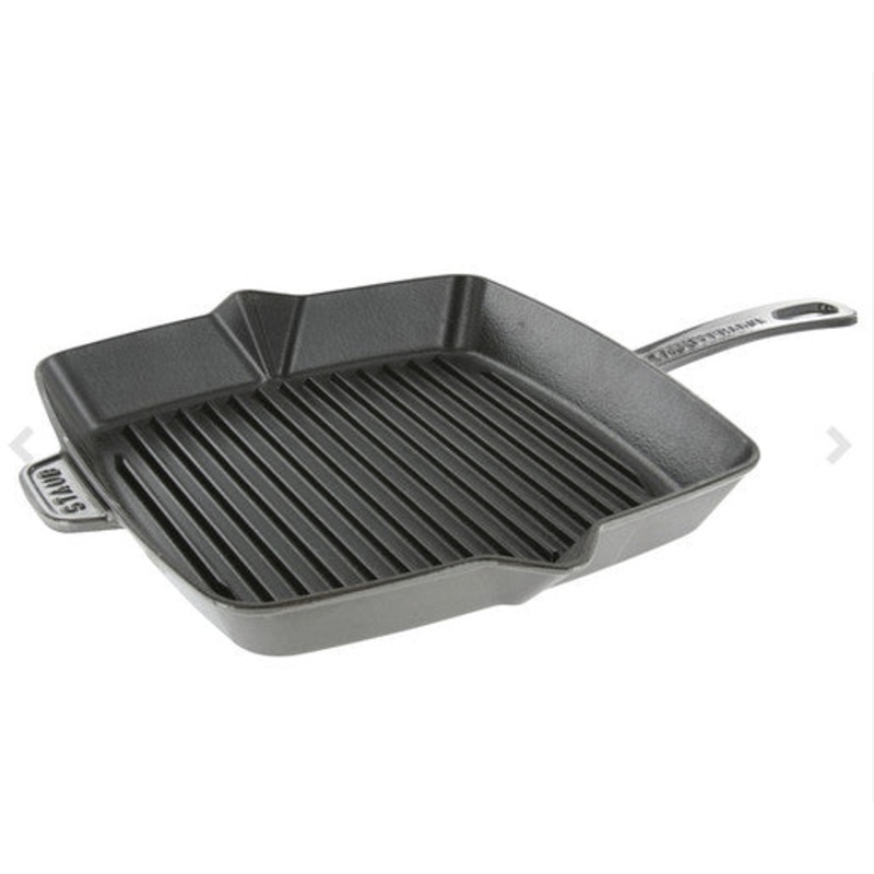 Staub Cast Iron 10" Square Grill Pan Graphite Grey