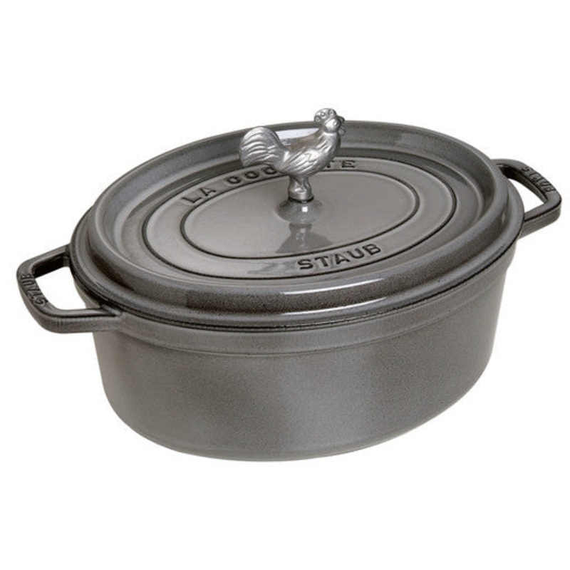 Staub Cast Iron 5.75-qt Coq au Vin Cocotte - Graphite Grey