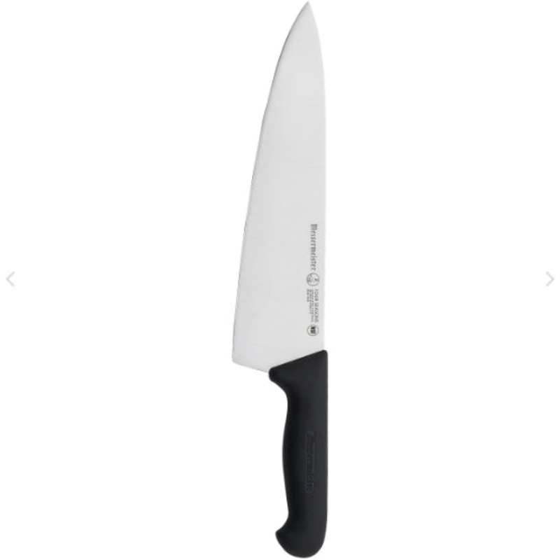 8" Wide Blade Black Chef Knife