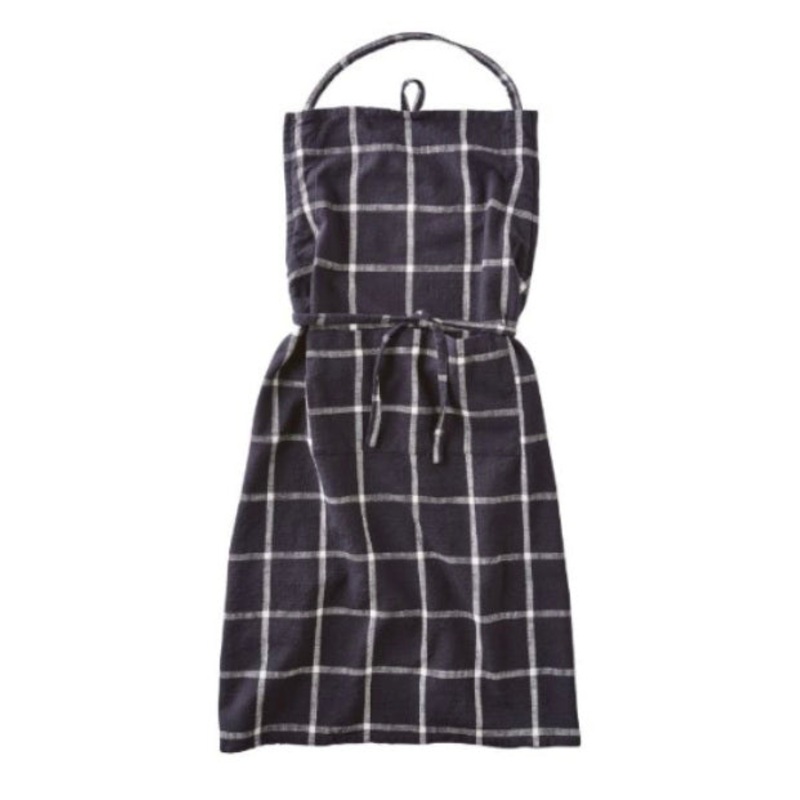 Black Classic Check Slub Apron