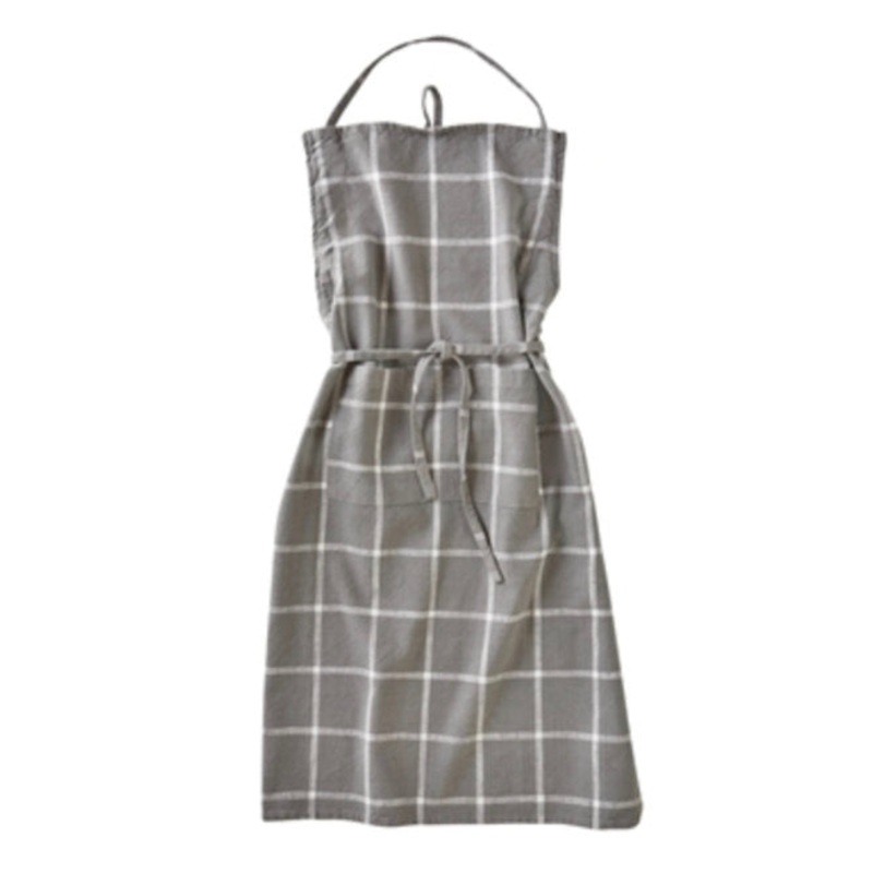 Gray Classic Check Slub Apron