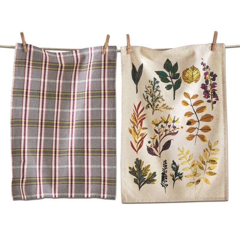 HARVEST FALLING LEAVES DISHTOWEL SET/2
