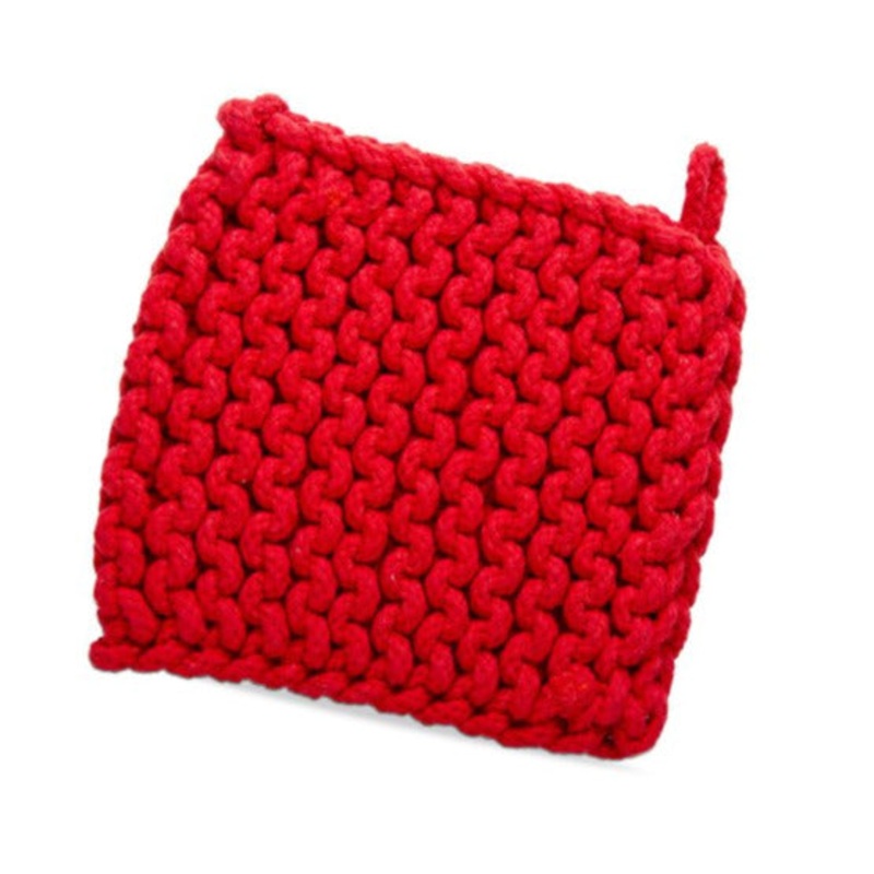 Red Crochet Trivet