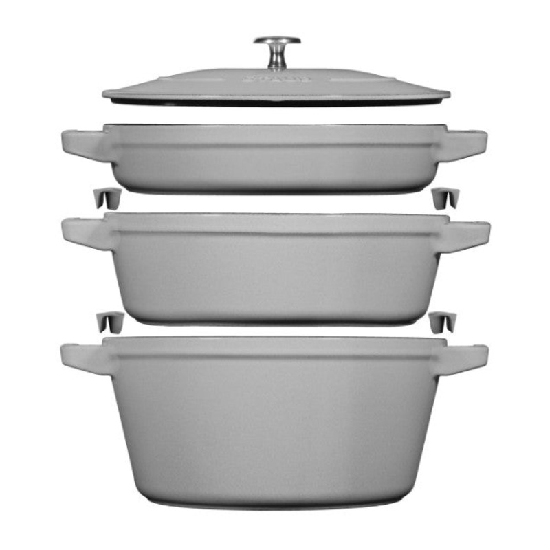 Stackable 4 pc Set Graphite Grey
