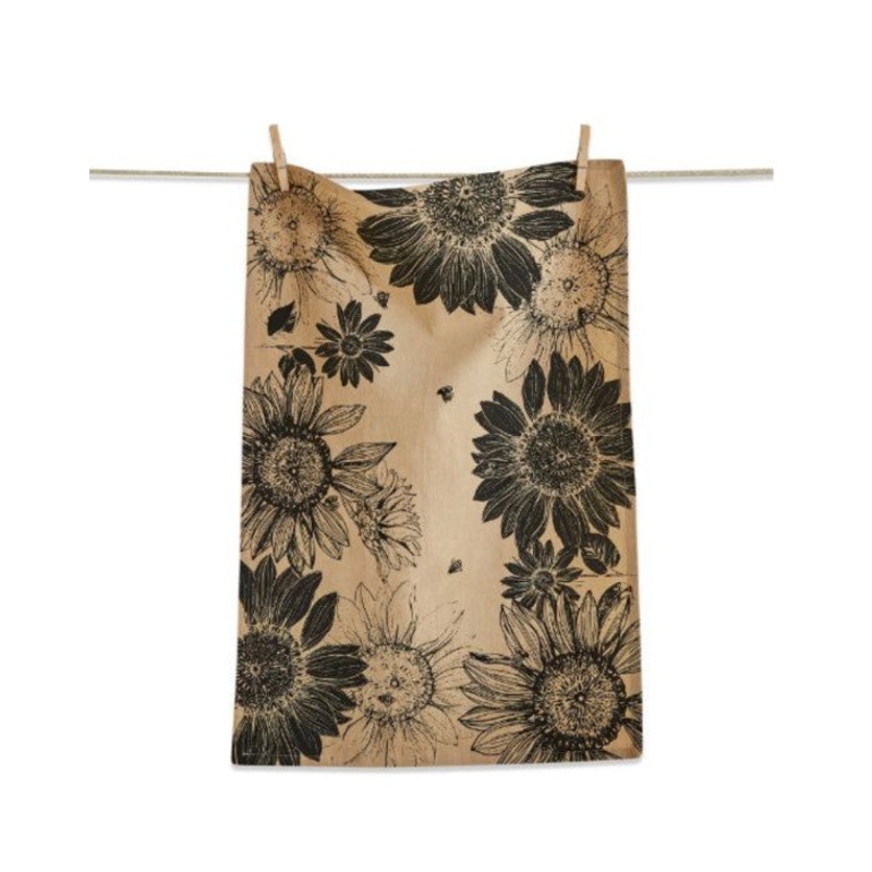 Beige Sunflower Dishtowel
