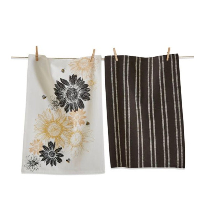 Beige Sunflower Dishtowel 2 Set