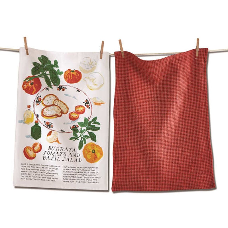 Burrata Salad Towel S/2 In Crate
