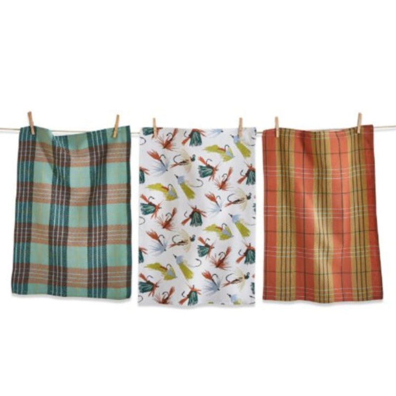 Fishing Flies Dishtowel 3 Set