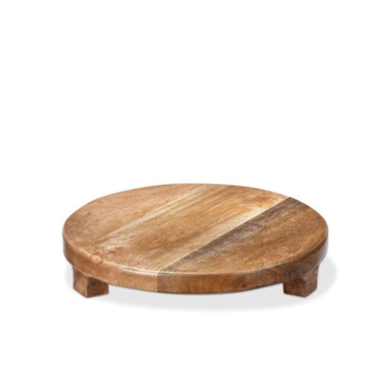 Natural Footed Round Serv Board Small