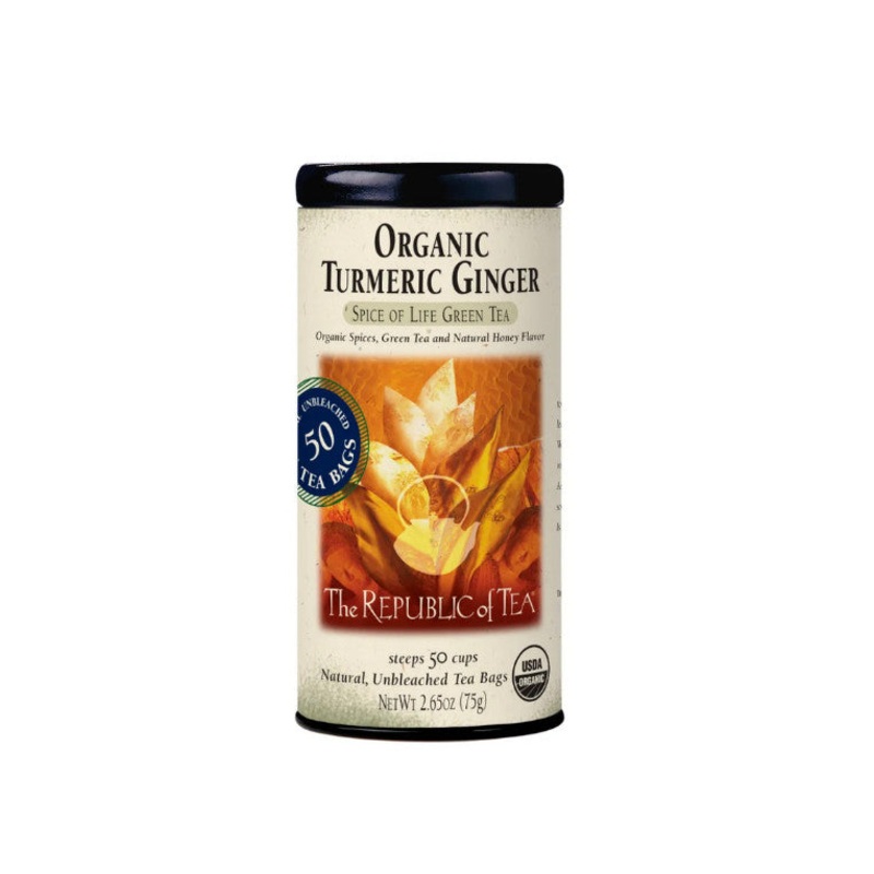 Organic Turmeric Ginger Green Tea Bags 50