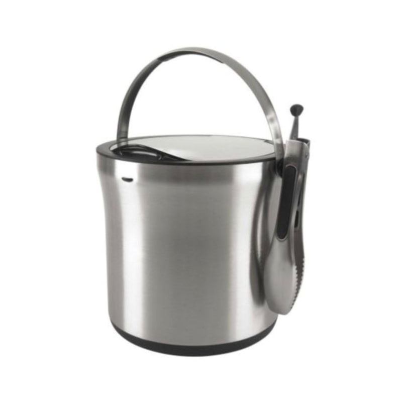 Steel Ice Bucket & Tong Set