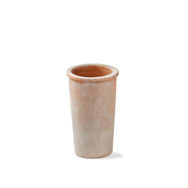 Terracotta Whtwash Planter Tall Med.